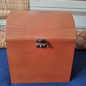 Wooden Photo Storage Box with Metal Clasp
